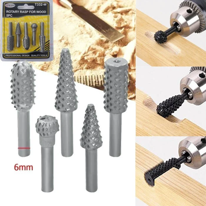 RASPADOR ROTATORIO PARA MADERA 5PCS